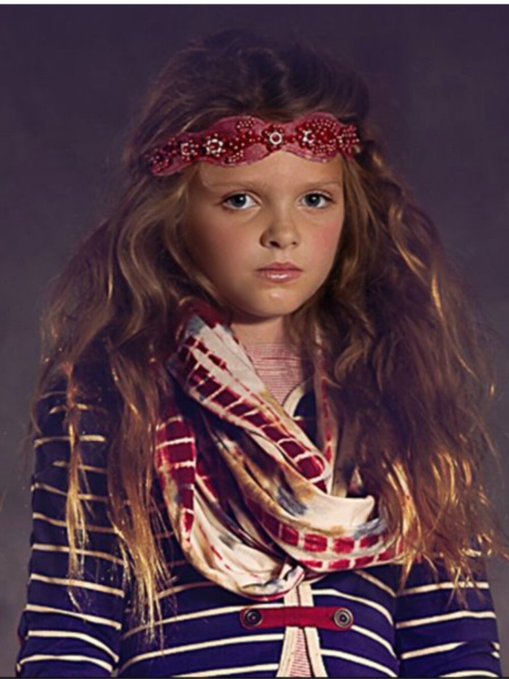 Jak & Peppar Burnt Red Motif Empress Headband - Medium